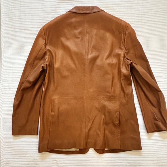 Polo Ralph Lauren Men's Luxury Leather Sport Coat/Blazer - Saddle Brown - XL - Picture 11 of 13